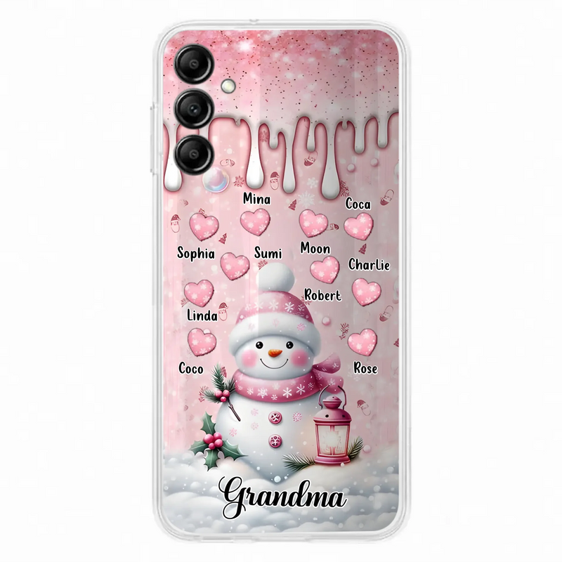 Custom Personalized Snowman Grandma Phone Case - Christmas Gift Idea For Grandma - Up to 10 Kids - Case For iPhone/Samsung - Grandma