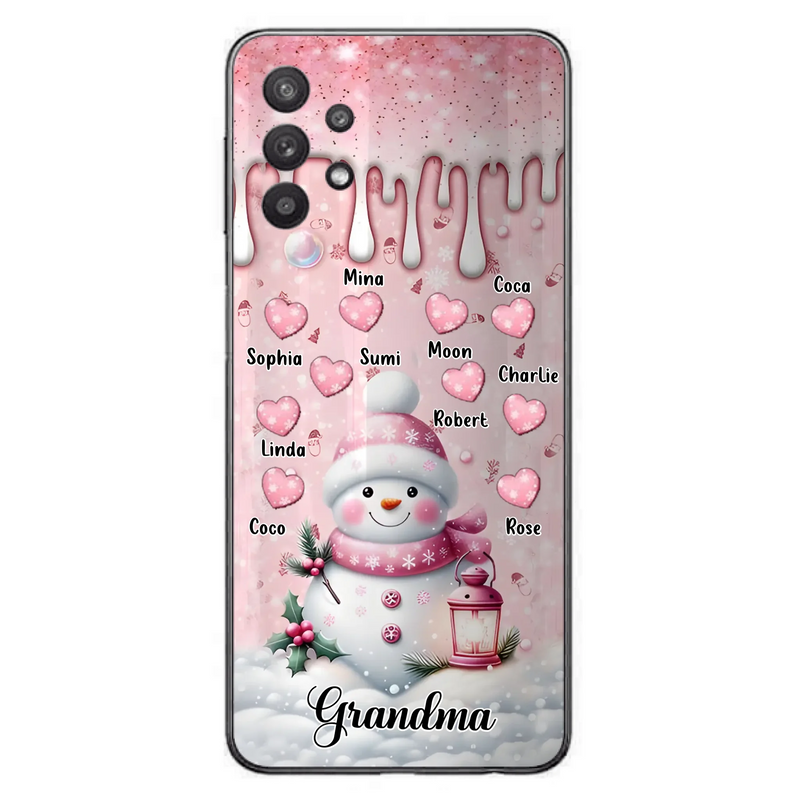 Custom Personalized Snowman Grandma Phone Case - Christmas Gift Idea For Grandma - Up to 10 Kids - Case For iPhone/Samsung - Grandma