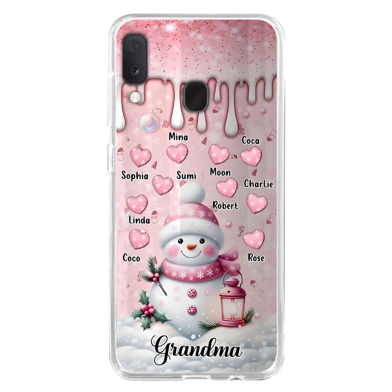 Custom Personalized Snowman Grandma Phone Case - Christmas Gift Idea For Grandma - Up to 10 Kids - Case For iPhone/Samsung - Grandma