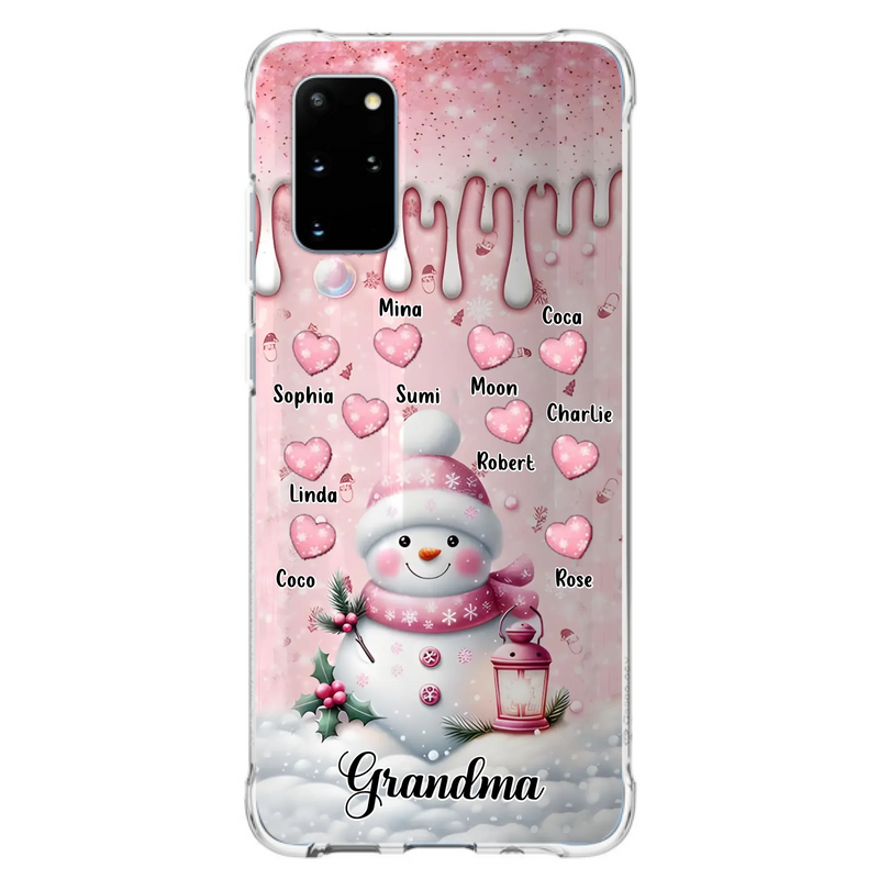 Custom Personalized Snowman Grandma Phone Case - Christmas Gift Idea For Grandma - Up to 10 Kids - Case For iPhone/Samsung - Grandma