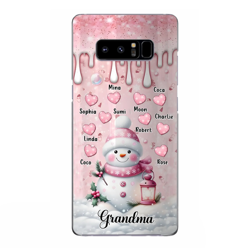 Custom Personalized Snowman Grandma Phone Case - Christmas Gift Idea For Grandma - Up to 10 Kids - Case For iPhone/Samsung - Grandma