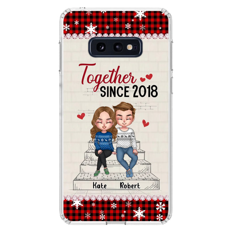 Custom Personalized Christmas Couple Phone Case - Christmas Gift Idea For Couple - Together Since 2018 - Case For iPhone/Samsung