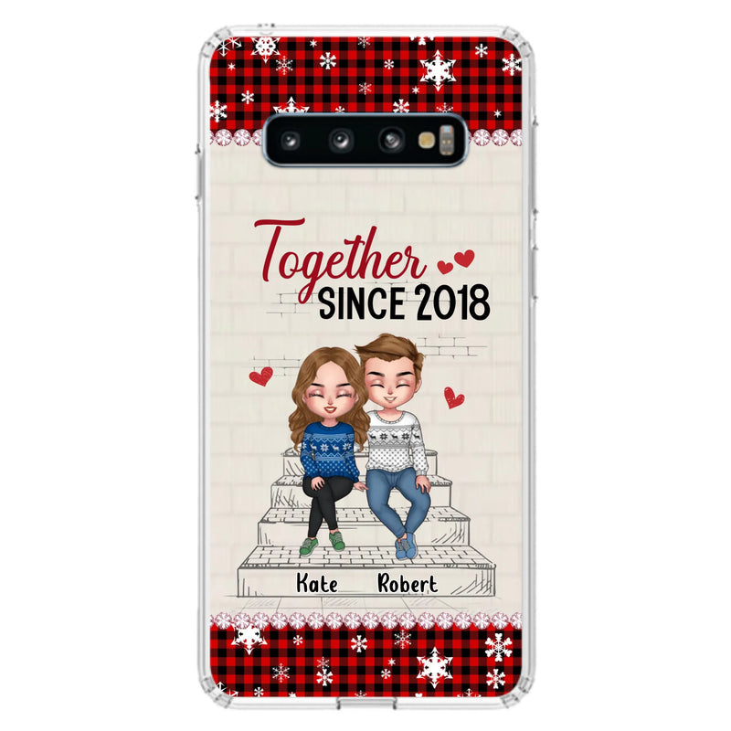 Custom Personalized Christmas Couple Phone Case - Christmas Gift Idea For Couple - Together Since 2018 - Case For iPhone/Samsung
