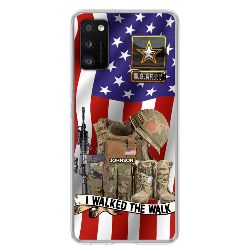 Custom Personalized Veteran US Flag Phone Case - Gift Idea For Veteran - Case For iPhone/ Samsung - I Walked The Walk