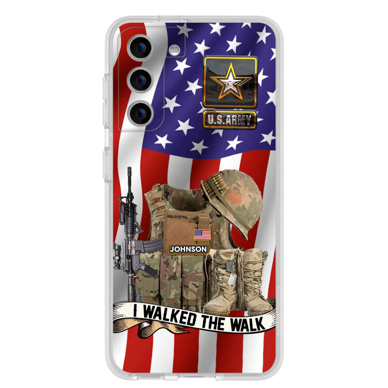 Custom Personalized Veteran US Flag Phone Case - Gift Idea For Veteran - Case For iPhone/ Samsung - I Walked The Walk