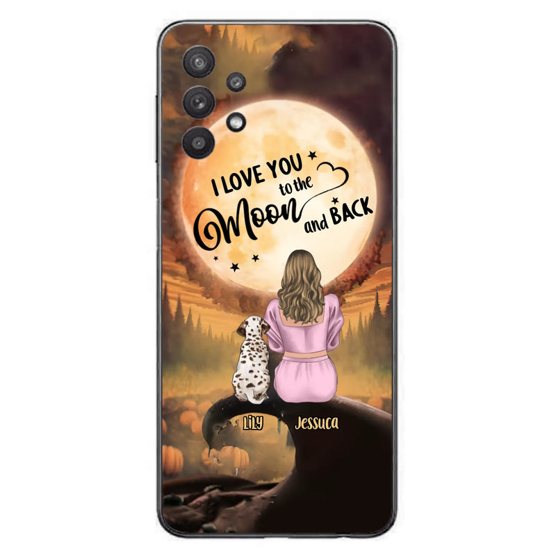 Personalized Memorial Pet Mom Phone Case - Gift Idea For Dog/Cat Owners - I Love You To The Moon And Back - Case For iPhone/Samsung