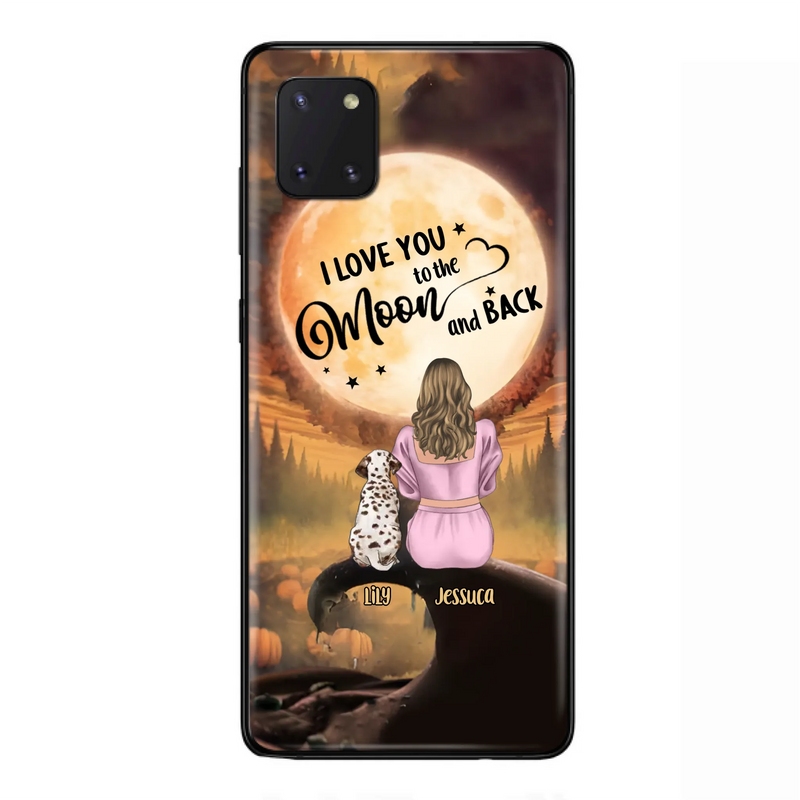 Personalized Memorial Pet Mom Phone Case - Gift Idea For Dog/Cat Owners - I Love You To The Moon And Back - Case For iPhone/Samsung