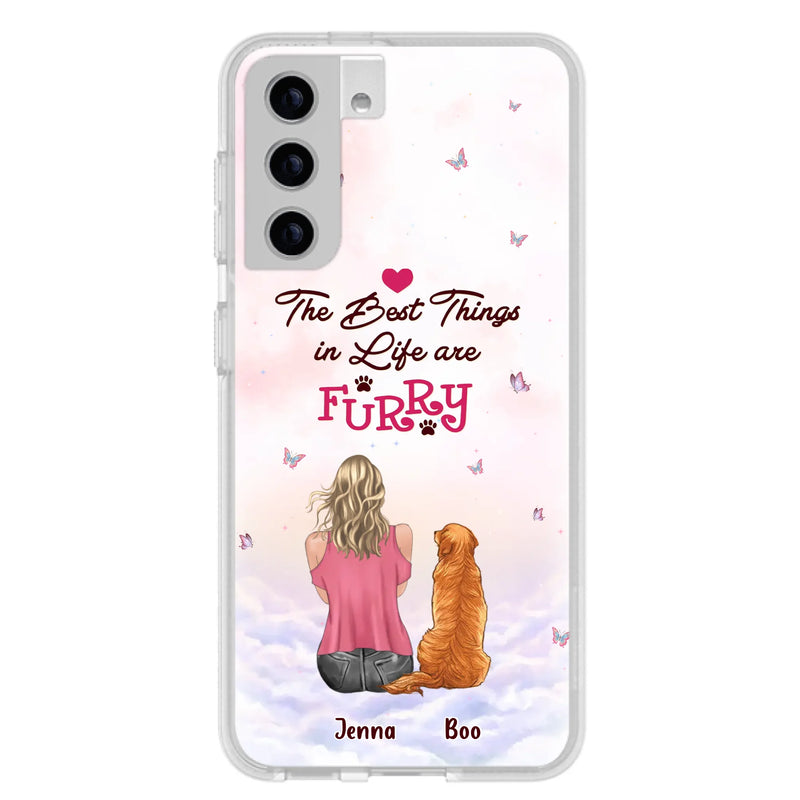 Custom Personalized Dog Mom Phone Case - Upto 5 Dogs - Gift Idea For Dog Lovers - The Best Things In Life Are Furry - Case for iPhone/Samsung