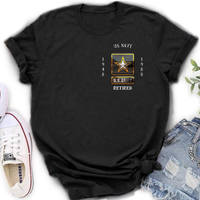 Personalized Retired Veteran Shirt/Hoodie - Father's Day Gift Idea for Veteran