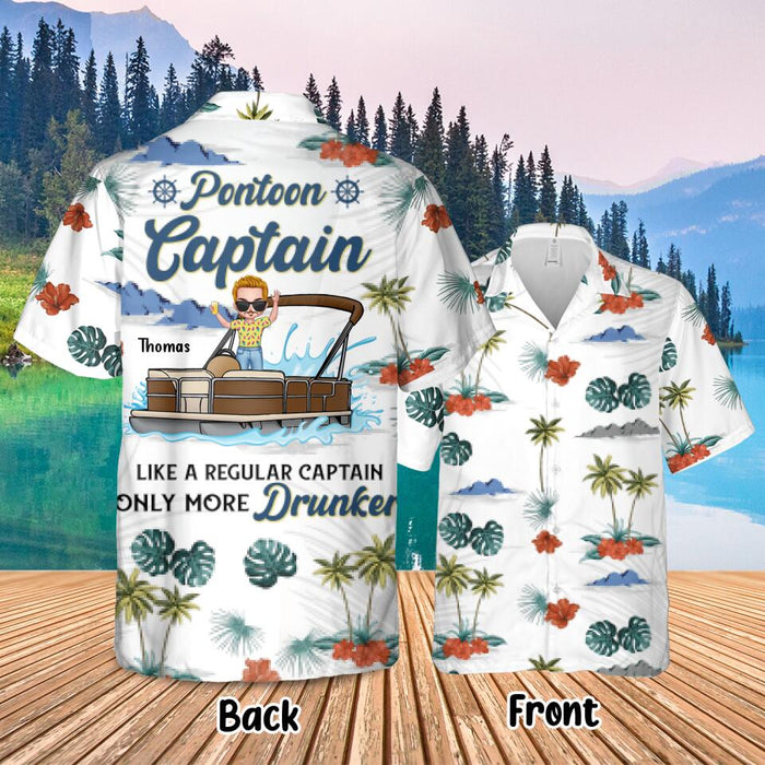 Custom Personalized Pontoon Captain Hawaii T-shirt  - Gift For Pontoon Lovers/ Father's Day Gift Idea - Pontooning With A Chance Of Drinking