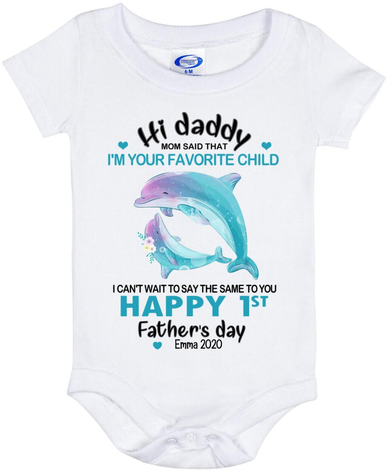 Personalized Baby Jumpsuit, Best Gift For Father's Day, Happy 1st Father's Day
