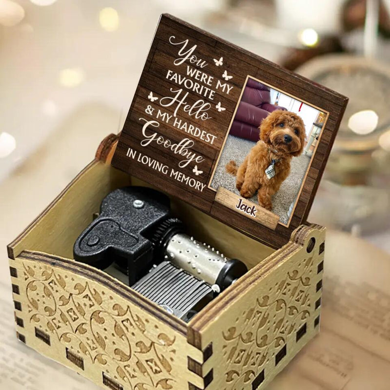 Personalized Memorial Photo Music Box - Memorial Gift for Pet - You were my favorite hello