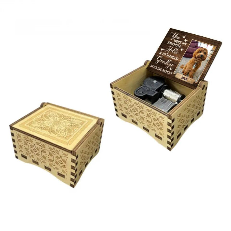 Personalized Memorial Photo Music Box - Memorial Gift for Pet - You were my favorite hello
