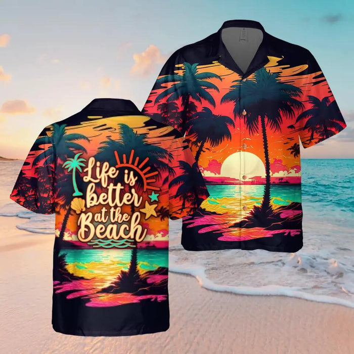 Personalized Summer Vacation Hawaiian Shirt - Gift Idea For Friends/ Vacation - Life Is Better At The Beach