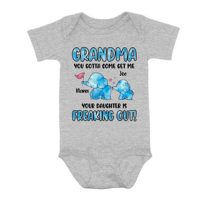 Custom Personalized Mother's Day Baby Onesie - Gift Idea For Mother's Day/Baby - Grandma You Gotta Come Get Me