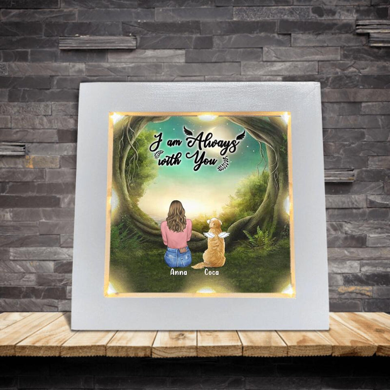 Personalized Mom & Dog/Cat Frame with Led - Gift For Mother's Day/Couple/Pet Lovers - Forever In My Heart