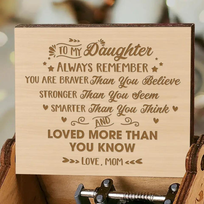 Custom Personalized Love Music Box - Gift Idea For  Mother's Day/Father's Day - Always Remember You Are Braver Than You Believe