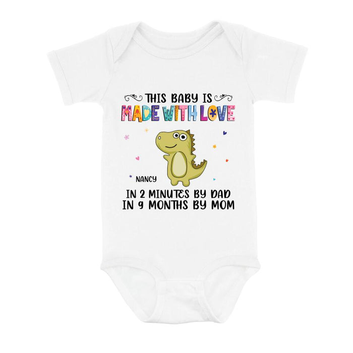 Custom Personalized Love Baby Onesie - Gift Idea for Baby/Mother's Day/Father's Day - This Baby Is Made With Love