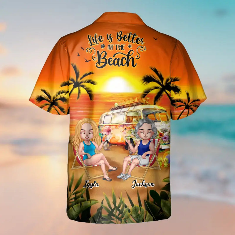 Personalized Summer Vacation Hawaiian Shirt - Gift Idea For Summer Holiday/Friends/Couple - Life Is Better At The Beach