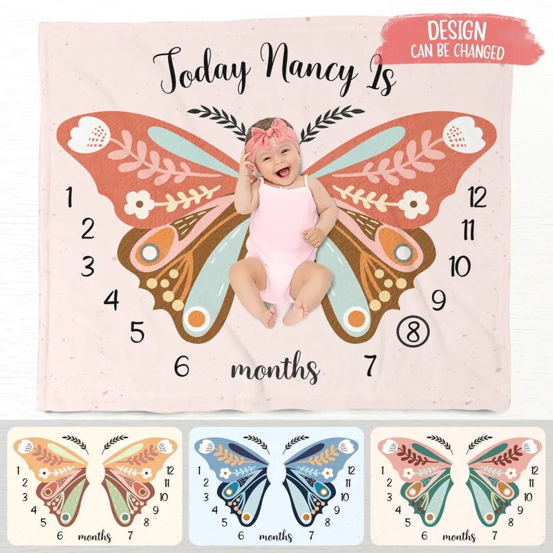 Personalized Baby Fleece Throw Blanket - Birthday Gift Idea for Baby
