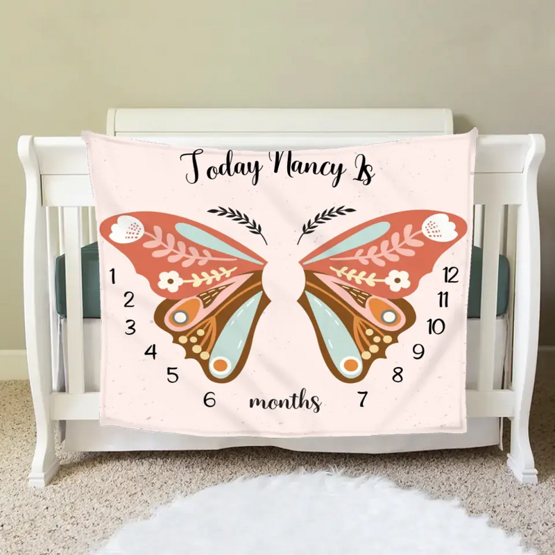 Personalized Baby Fleece Throw Blanket - Birthday Gift Idea for Baby
