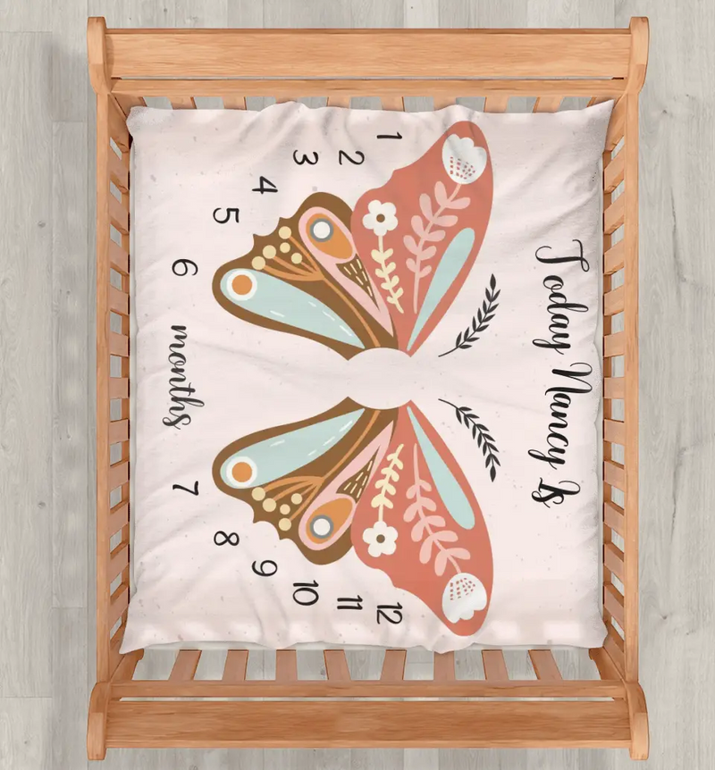 Personalized Baby Fleece Throw Blanket - Birthday Gift Idea for Baby