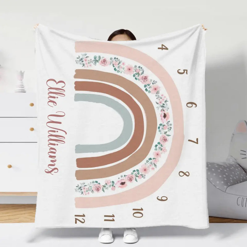 Personalized Baby Fleece Throw Blanket/Quilt - Birthday Gift Idea for Baby