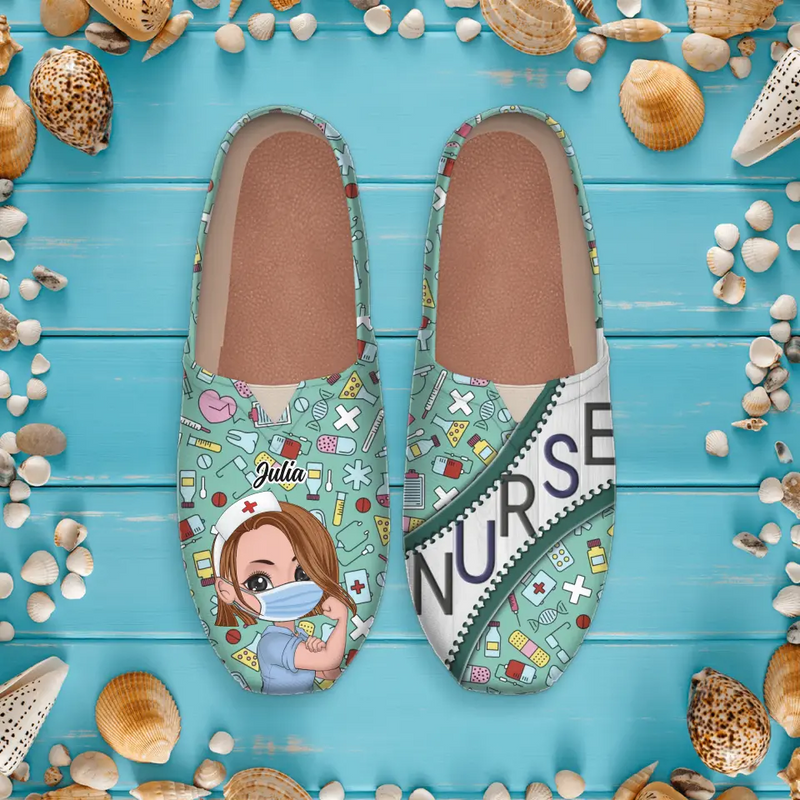Personalized Nurse Canvas Fisherman Shoes - Gift Idea for Nurse/Mother's Day