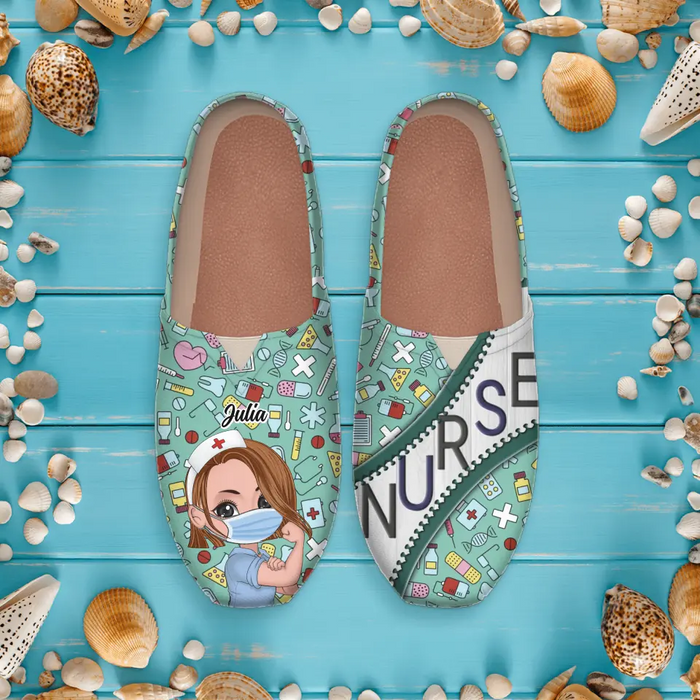 Custom Personalized Nurse Canvas Fisherman Shoes  - Gift Idea for Nurse/Mother's Day