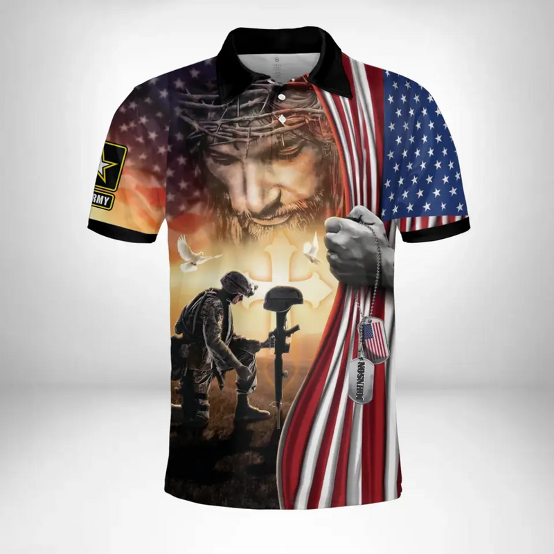 Personalized Veteran All-Over Print Polo Shirt - Gift Idea For Veteran - One Nation Under God