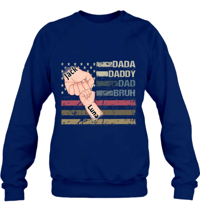 Custom Personalized Bruh Dad Shirt/Hoodie - Father's Day Gift Idea for Dad - Upto 6 Kids - Dada Daddy Dad Bruh