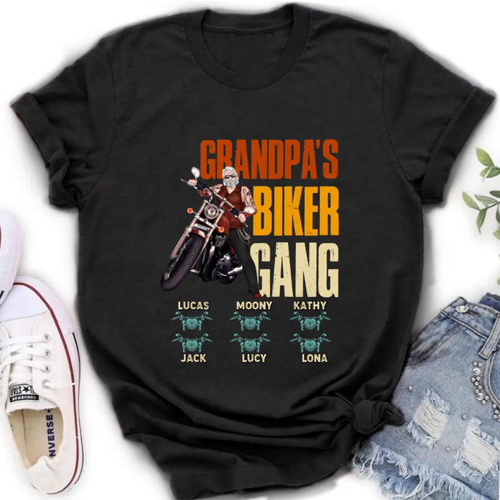 Custom Personalized Biker Shirt/Hoodie - Father's Day Gift Idea for Dad/Grandpa - Upto 6 Kids - Grandpa's Biker Gang