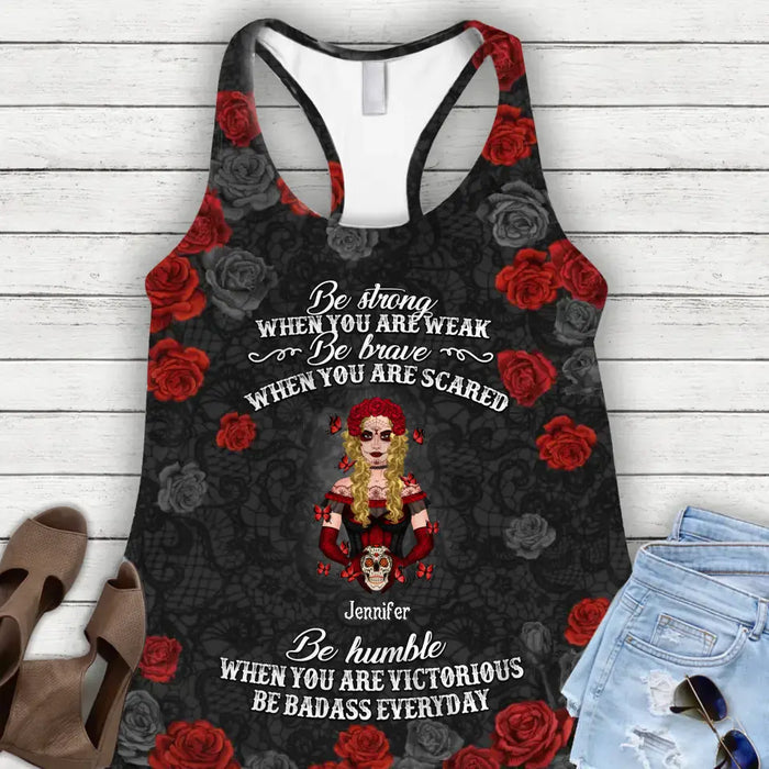 Custom Personalized Witch AOP Tank Top/Leggings - Gift Idea for Halloween - Be Strong When You Are Weak