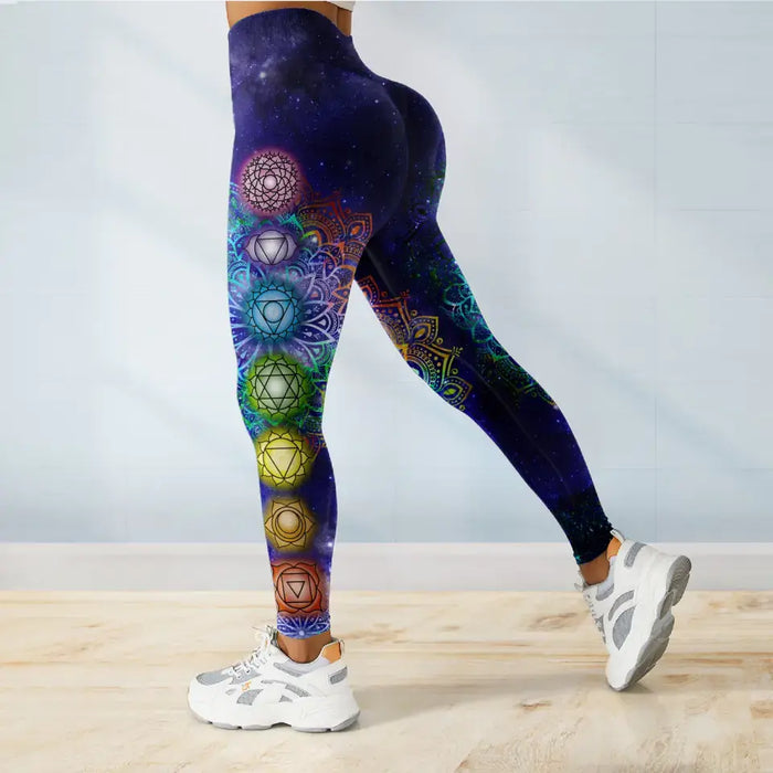 Personalized Yoga AOP Tank Top/Leggings - Gift Idea for Yoga Lovers - I'm Mostly Peace Love And Light