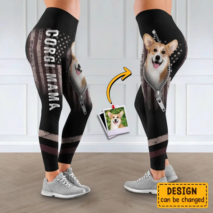 Custom Personalized Photo AOP Women's High Waist Leggings - Gift Idea for Pet Lovers