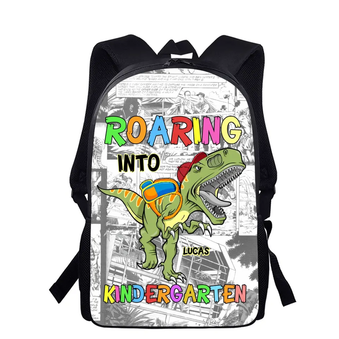 Custom Personalized Back To School Dino Bag Sets - Gift Idea For Kids/ Dino Lovers - Roaring Into 2nd Grade