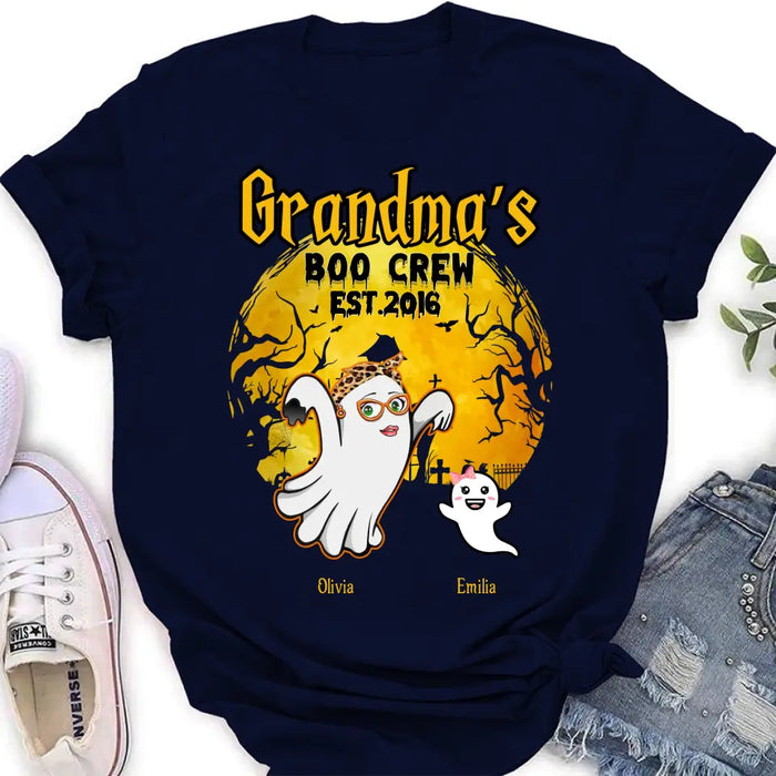 Custom Personalized Grandma Shirt/Hoodie - Halloween Gift For Grandma - Upto 7 Kids - Grandma's Boo Crew
