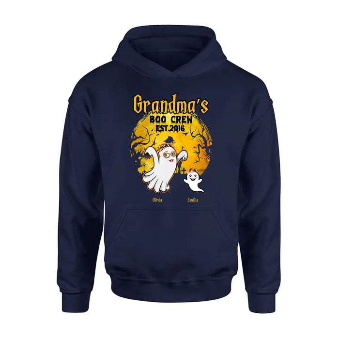 Custom Personalized Grandma Shirt/Hoodie - Halloween Gift For Grandma - Upto 7 Kids - Grandma's Boo Crew