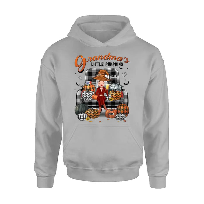 Custom Personalized Grandma Shirt/Hoodie - Upto 10 Kids - Halloween Gift For Grandma - Grandma's Little Pumpkins