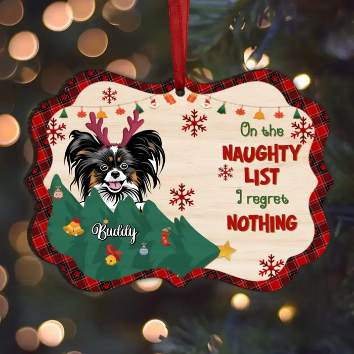 Naughty List Funny 2layer wooden ornament